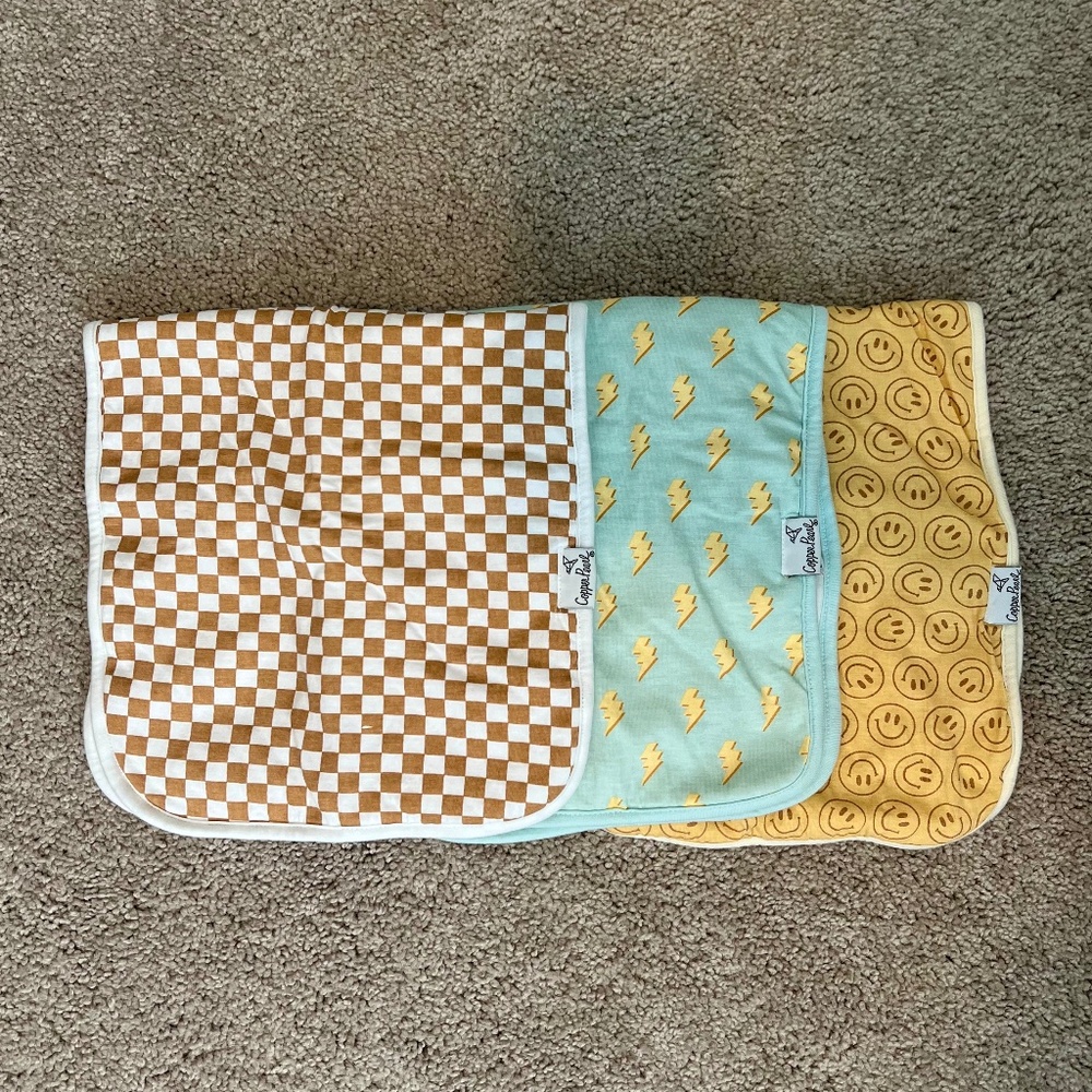 Copper Pearl Burp Clothes